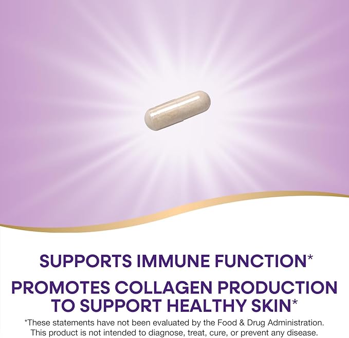 Nature's Way Extra Strength(1) Vitamin C with Bioflavonoids, Supports Immune Health*, Promotes Collagen Production for Healthy Skin*, 1,000 mg per Capsule, 250 Vegan Capsules (Packaging May Vary)