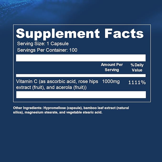 Opti + Vitamin C 1000mg Capsules | Buffered Vitamin C Time Release Essential Antioxidant, Immune System Support & Promotes Healthy Aging* | 100 capsules/100 Servings