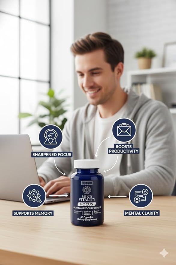 Cogni Vibe Focus Brain Supplement to Boost Focus and Concentration & Avoid Mid-Afternoon Fatigue (60 Capsules) (3)