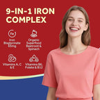 Doctor's Recipes Iron Supplement for Women, 65 mg Iron Bisglycinate, w/Vitamins C, B6, Folic Acid & B12, Beet Root & Spinach, Energy Production & Blood Health, Stomach Friendly, 30 Vegan Capsules
