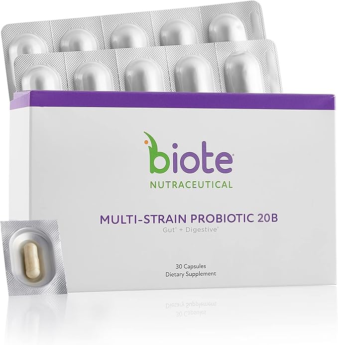 Biote Nutraceuticals - Multi-Strain PROBIOTIC 20B - Gut + Digestive (30 Capsules)