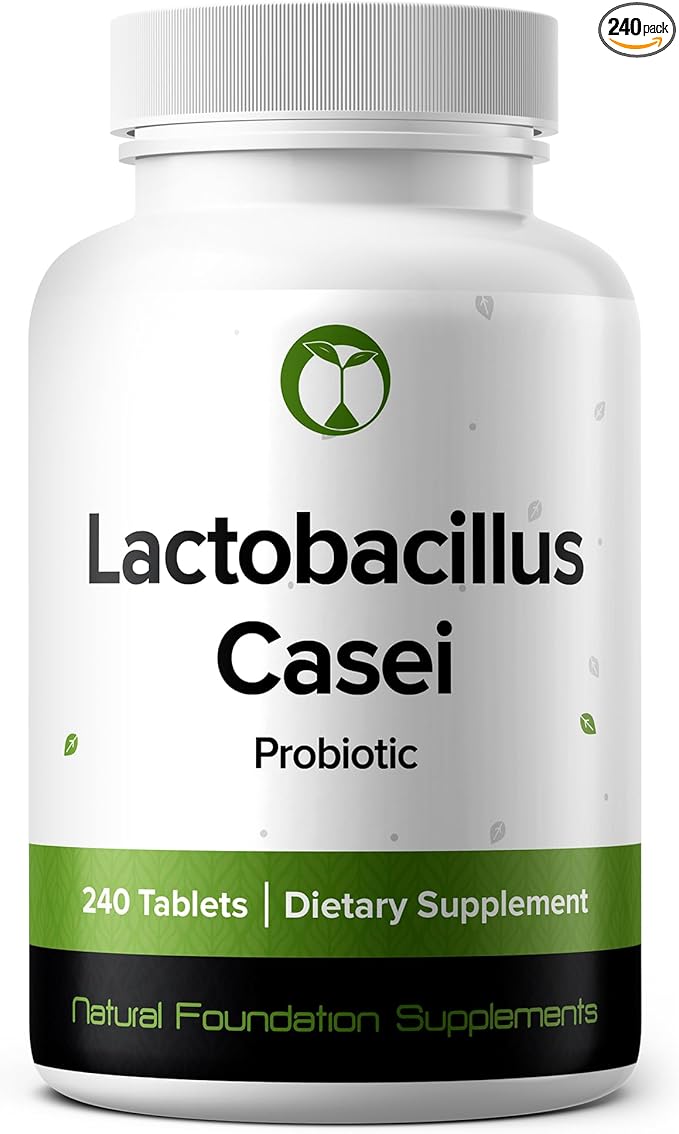 Lactobacillus Casei Probiotic 240 Tablets (4 Month Supply) - 3 Billion CFU - Studied Strain LC89 - Digestive Health & Bowel Support - GMP Certified (240, Lactobacillus Casei)