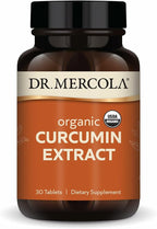 Dr. Mercola Organic Curcumin Extract - Supports Cellular Health & Antioxidant Activity - Micronized Curcuminoids - No Black Pepper - USDA Organic - 30 Tablets