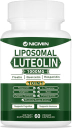 1000MG Liposomal Luteolin, Maximum Absorption, Potent Luteolin Supplement 60 Capsules