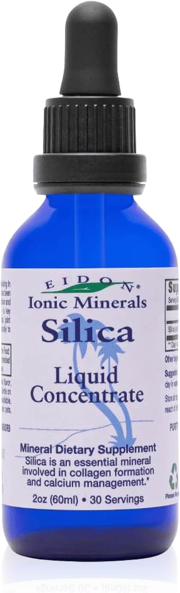 Eidon Liquid Silica Mineral Concentrate - Silica Supplement for Hair, Skin, and Nails, Supplement Drops to Support Collagen Production & Hair Loss for Women & Men, Helps Manage Calcium- 2 oz