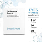 SuperSmart - Eye Pressure Control (Patented Ingredients) - with Mirtoselect Bilberry Extract & Pycnogenol Pine Bark Extract - Eyes Supplement | Non-GMO & Gluten Free - 30 Vegetarian Capsules