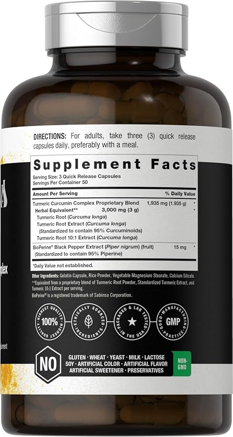 Horbäach Turmeric Curcumin | 150 Capsules | Turmeric Supplement with Black Pepper Extract | Non-GMO, Gluten Free Herbal Complex | By Berkshire Labs