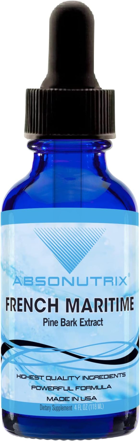 Absonutrix French Maritime Pine Bark Extract 590 mg, 4 Fl Oz Drops - 200 Servings, Bioavailability, Easy-to-Consume, Cruelty-Free, Vegetarian, Third-Party Tested, Non-GMO, Made in USA