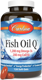 Carlson - Fish Oil Q, 1200 mg Omega-3s 200 mg CoQ10, Function, Energy Production & Circulatory Support, 120 Softgels
