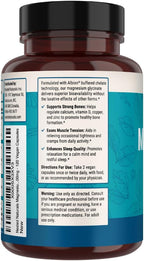 Nested Naturals Magnesium Glycinate Chelate - 200mg Chelated Magnesium Supplement for Muscle Cramps, Relaxation, & Sleep Support - 100% Albion TRACCS Buffered Magnesium Glycinate - 120 Vegan Capsules