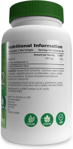 Health Thru Nutrition Vitamin K2 (MK-7) 100mcg – 120 Softgels | Menaquinone-7 | Highly Bioavailable K2 Supplement | Non-GMO, Soy-Free, Gluten-Free