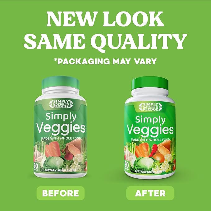 Simply Nature's Pledge - Made with Whole Food Superfoods, Packed with Beta Carotene & 18 Different Vegetables - 100% Soy Free (90 Count (Pack of 3))