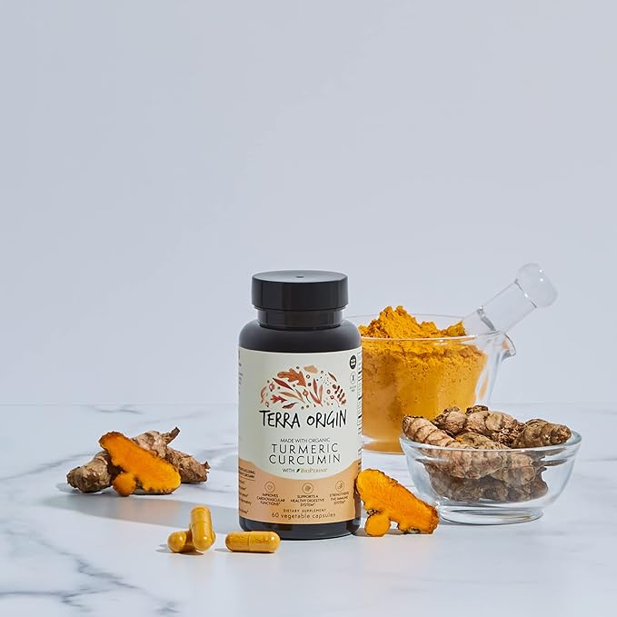 TERRA ORIGIN Turmeric with BioPerine, 60 Vegetable Capsules