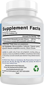 Best Naturals Boswellia Serrata Joint Health 250 mg 120 Capsules - Standardized to 65% Boswellic Acid (120 Count (Pack of 3))