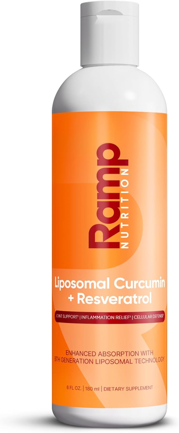 Liposomal Curcumin + Resveratrol Liquid – 200mg Curcuminoids + 75mg Trans-Resveratrol – Joint Support, Anti-Inflammatory & Longevity – High Absorption – Vegan – 30 Servings