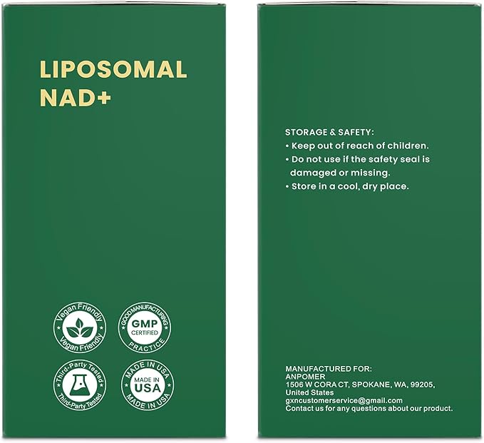 NAD Supplement with Liposomal Nicotinamide Riboside 600mg, Resveratrol, CoQ10, PQQ & D-Ribose, Electrolyte Blend, 30 Liquid Packets