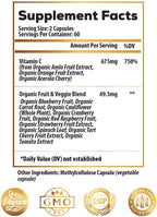 Whole Food Vitamin C Supplement 675mg – Plant Based Vitamin C Complex from Organic Oranges, Acerola Cherry & Natural Fruit Cofactors – Immune & Antioxidant Support – Vegan, Non-GMO – 120 capsules
