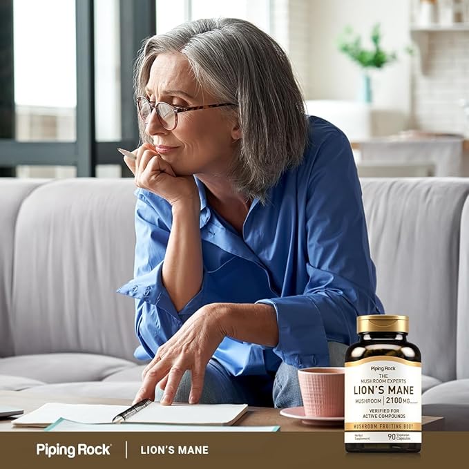 Piping Rock Lions Mane Supplement | 180 Softgel Capsules | Mushroom Fruiting Body Extract | Non-GMO, Gluten Free