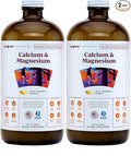 LIQUIDHEALTH Calcium & Magnesium Adult Liquid Vitamin Supplement - Bone, Joint, Muscle, Connective Tissue Support, Heart Health, Essential Nutrients - Made in USA, Vegan, Non GMO, No Sugar (2 Pack)