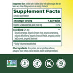 MegaFood Ultra C 400 mg - Vegan Vitamin C Immune Support Supplement, Vitamin C Supplement Made with Real Food Including Broccoli, Carrot, Cranberry & Brown Rice - 60 Tablets, 60 Servings