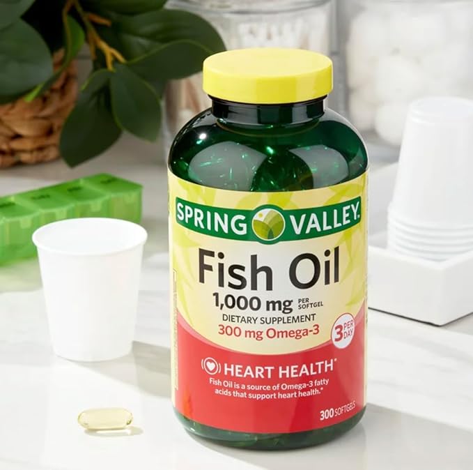 Spring Valley Fish Oil Softgels, 1000 mg, 300 Count Sticker Sticker