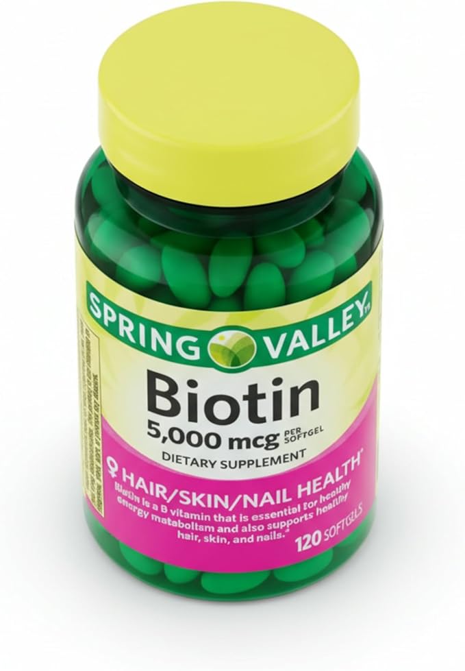 Biotin 5000 mcg 120 Softgels – High Potency Biotin Supplement, Vitamin B7 for Hair Skin Nails Vitamins for Women, Vitaminas para el Cabello (Pack of 1)