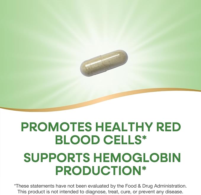 Nature's Way Iron, Promotes Healthy Red Blood Cells*, 18 mg from Iron Gluconate Per Serving, Gluten Free, 100 Capsules (Packaging May Vary)