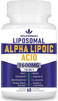 Liposomal Alpha Lipoic Acid 1600mg per Serving, ALA Supplement for Antioxidant Health,Energy and Metabolism, 60 Capsules