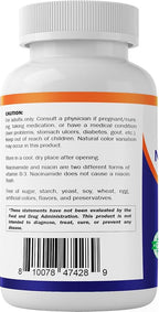 Vitamatic Niacinamide 500 mg 240 Tablets - Flush Free Vitamin B3 - Supports Energy Production (Pack of 2)