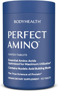 BodyHealth PerfectAmino (150 ct) Easy to Swallow Tablets, Essential Amino Acids Supplement with BCAAs, Vegan Protein for Pre/Post Workout & Muscle Recovery with Lysine, Tryptophan, Leucine, Methionine