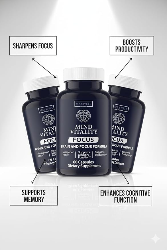 Cogni Vibe Focus Brain Supplement to Boost Focus and Concentration & Avoid Mid-Afternoon Fatigue (60 Capsules) (2)