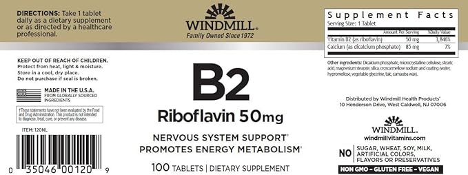 VIT B-2 TABS 50 MG WMILL 100