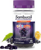 Sambucol Black Elderberry Gummies for Kids - Elderberry Gummies with Zinc and Vitamin C, Chewable Supplement for Kids, Low Sugar, Berry Flavor - 30 Count