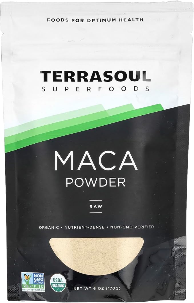 Terrasoul Superfoods Organic Raw Maca Powder, 6 Oz - Premium Quality | Supports Increased Stamina & Energy