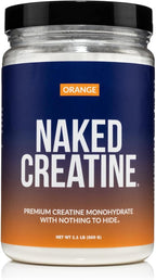 NAKED Pure Micronized Orange Creatine Monohydrate - 36 Servings - 500 Grams, 1.1Lb Bulk, Vegan, Non-GMO, Gluten Free, Soy Free. Aid Strength Gains, No Additives