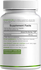 Benfotiamine 600mg Per Serving, 180 Veggie Capsules (300mg Per Cap) – Fat Soluble Vitamin B1 Thiamine Supplement – 3rd Party Tested, Vegan, Non-GMO, Gluten Free