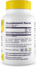 Healthy Origins Cognizin (Citicoline), 250 mg - Brain Supplement for Memory with Citicoline CDP Choline - Non-GMO, Vegan & Gluten-Free Supplement - 60 Veggie Capsules