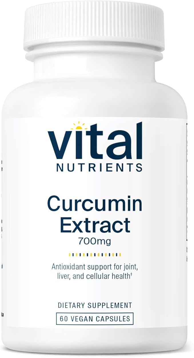 Vital Nutrients Curcumin Extract 700mg - Vegan Curcumin Supplements with Black Pepper Extract - Antioxidant Support for Joint, Liver, and Cellular Health* - Gluten, Dairy, Soy Free - 60 Capsules