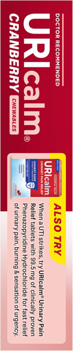 Uricalm Cranberry,Daily Dietary Supplement Chewable with D-Mannose,Berry,60 Count (Pack of 2)