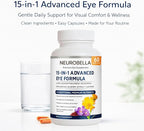 Neurobella Eye Formula, 15 in 1 Daily Eye Wellness Supplement with Lutein Zeaxanthin Bilberry & Vitamins, Clean Capsule Formula for Adult Wellness Routine (1)