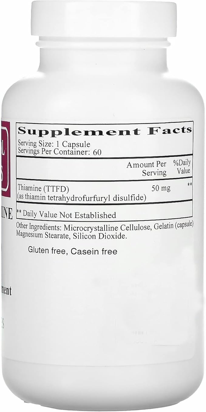 Ecological Formulas All Thiamine Vitamin B1 50 mg, 2 X 60 Capsules
