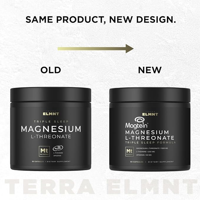 Triple Sleep Magnesium L-Threonate w. Apigenin, Theanine & Magtein Magnesium L Threonate - High Absorption Magnesium Supplement Capsules for Men and Women Magnesium Powder Pills