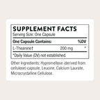 THORNE - Theanine - 200 mg of L-Theanine - Supports a Healthy Stress Response, Relaxation, Focus, Memory & Positive Mood - Increases Brain Alpha-Wave Production* - Third-Party Certified - 90 Capsules