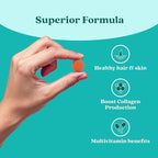 BeLive Biotin Gummies - Skin, Nails & Hair Vitamins with A, C, D, E, B12, Zinc, Folate & Inositol, Biotin Supplement for Anti-Aging, Energy & Collagen Boost, Multivitamin Gummies - Strawberry | 3-Pack