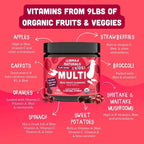 Llama Naturals Kids Multivitamin Gummies | Real Fruit, No Added Sugar Cane | Organic Vegan Toddler Whole Food Vitamins | Vitamin D, C & Beta Carotene Gummy Supplement | Cherry 180 Ct (2-3 Months)