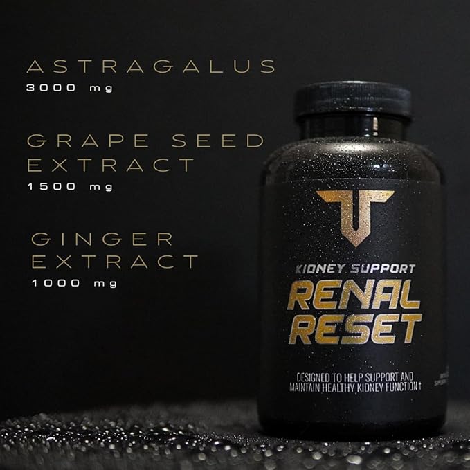 Troponin Nutrition Renal Reset Kidney Support Organic Astragalus Powder Grape Seed Extract, Ginger Extract