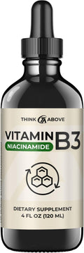 Liquid Vitamin B3 (as Niacinamide) Supplement - Non Flush Form of Niacin - Fast Absorption -Convenient Niacin Drops for Women and Men - 4 oz (120ml )