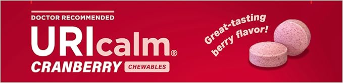 Uricalm Cranberry,Daily Dietary Supplement Chewable with D-Mannose,Berry,60 Count (Pack of 2)