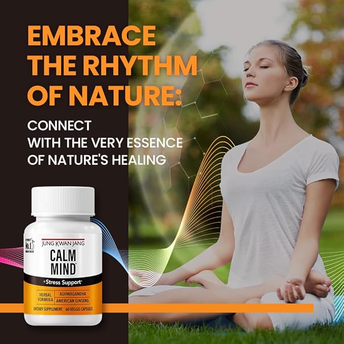 JUNG KWAN JANG Calm Formula with Ashwagandha 300mg, American Ginseng 428mg and L theanine 204mg Supplement - 60 Capsule for Men and Women