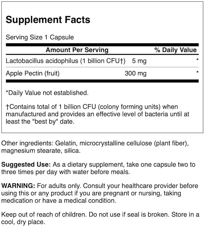 Swanson Acidophilus & Apple Pectin 90 Capsules